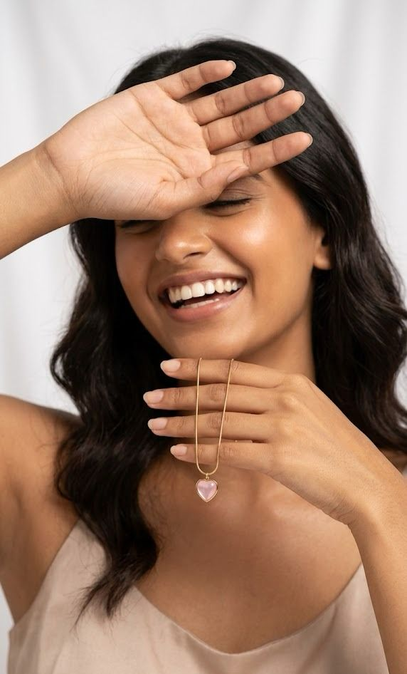 18KT Gold Platted Rose-Tinted Love Necklace - Image 2