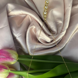 18KT gold platted solitaire drop necklace